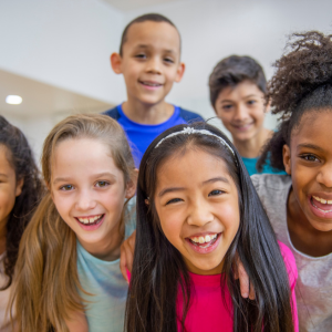 Group of happy children smiling for the camera